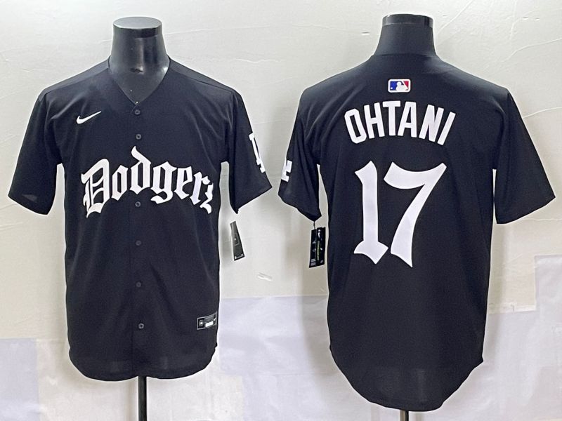 Men 2025 Los Angeles Dodgers #17 Ohtani Black Seventh generation Joint Name Nike MLB Jersey style 1->los angeles dodgers->MLB Jersey